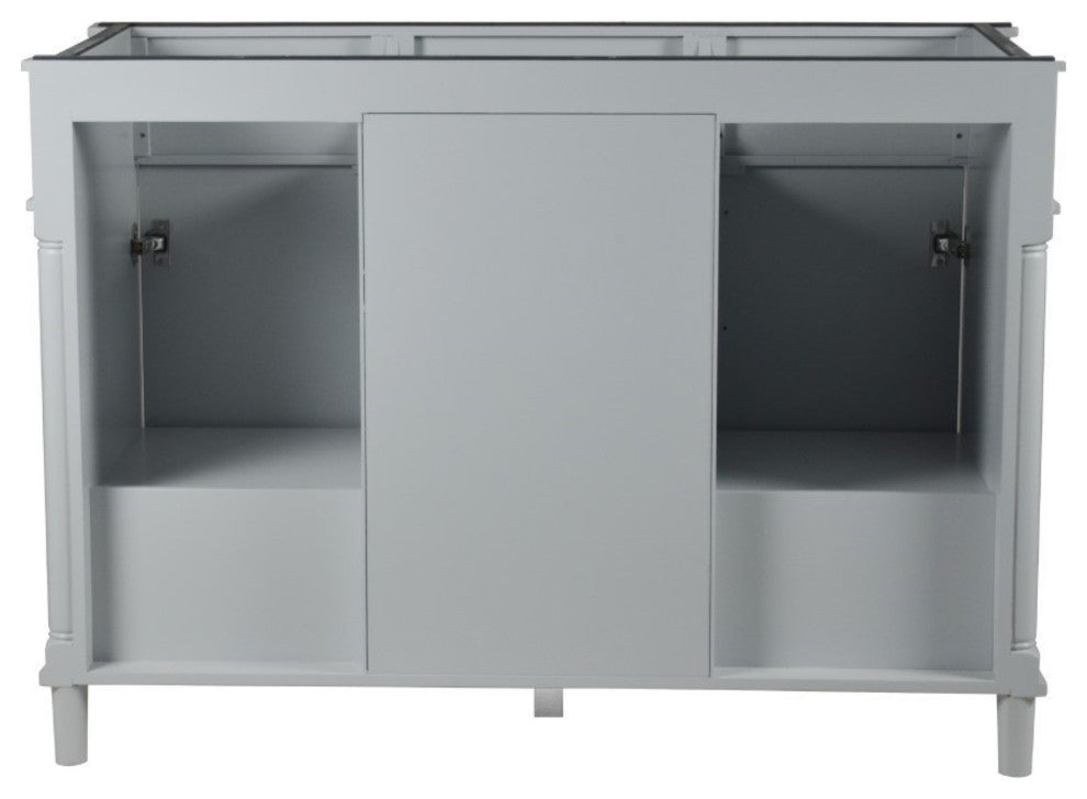 48" Double Vanity, Light Gray With White Carrara Marble Top