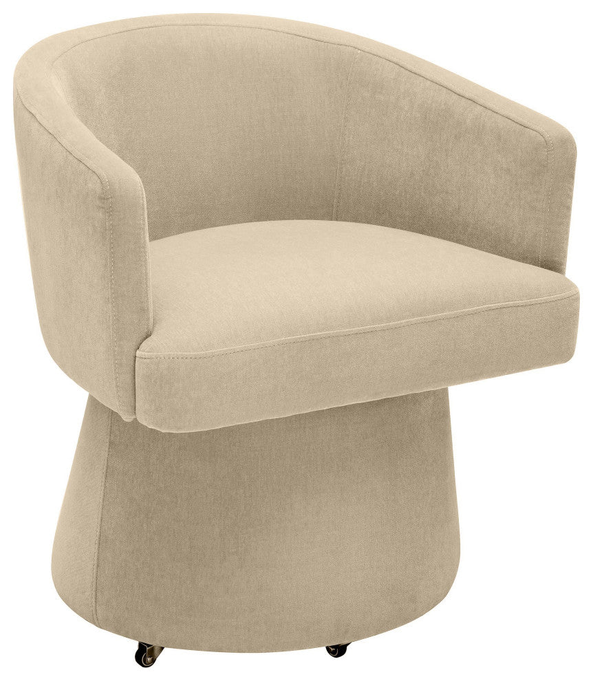 Kristen Rolling Desk Chair, Taupe