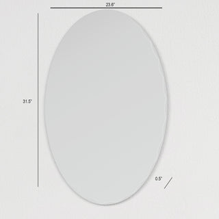 Frameless Oval Scallop Beveled Mirror