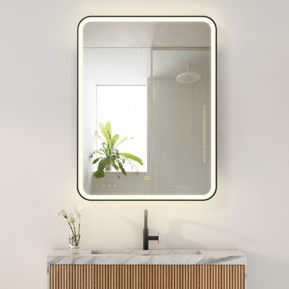 Ostaria Surface-Mount/Reccessed LED Lighted Bathroom Medicine Cabinet, 24"