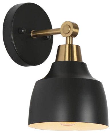 LNC 1-Light Matte Black, Metal Dome Vanity Light, 5.5"
