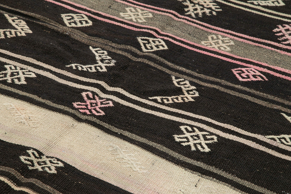 Rug N Carpet - Handmade Oriental 6' 4'' x 10' 9'' Vintage Goat Hair Kilim Rug