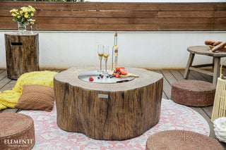Manchester Redwood Concrete Natural Gas Fire Table by Elementi Fire
