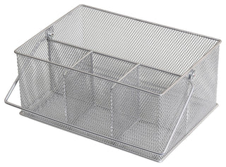 Mesh Condiment Caddy/Napkin Holder, Silver