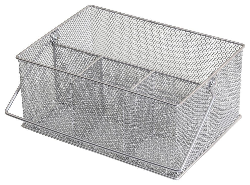 Mesh Condiment Caddy/Napkin Holder, Silver