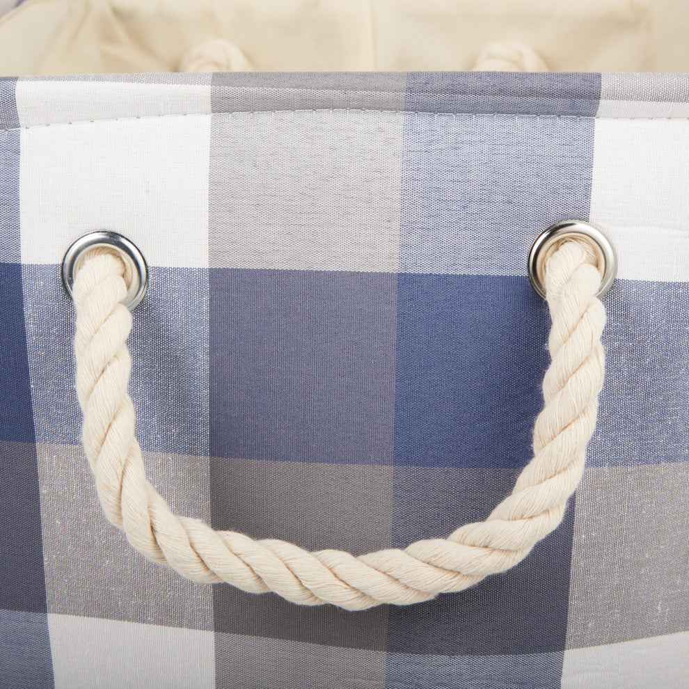 DII Polyester Bin Tri Color French Blue Round Large 15"x16"x16"