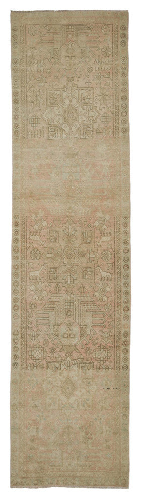Vintage Oriental Hand-Knotted Runner - 3' 1" x 12' 2" (37 in. x 146 in.)