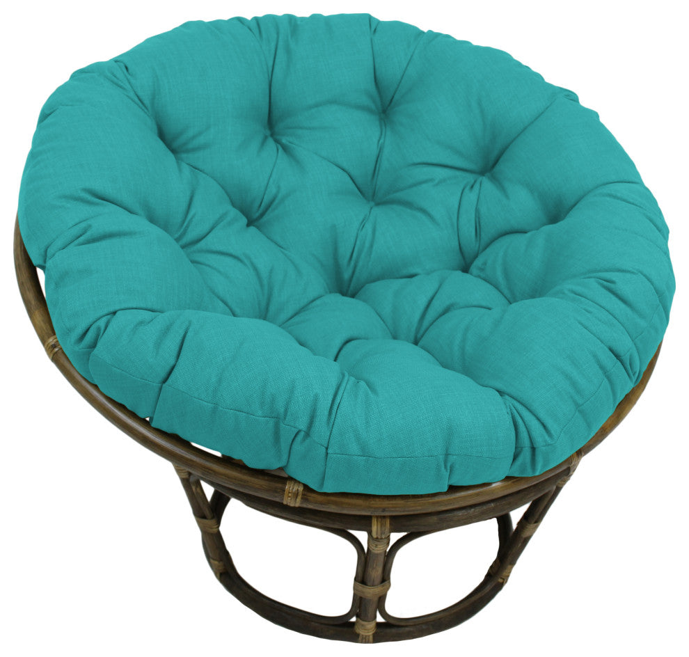 52" Solid Outdoor Polyester Papasan Cushion, Fits 50" Papasan Frame, Aqua Blue