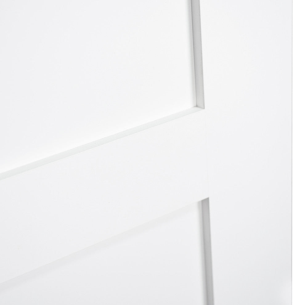 3-Panel Kimberly Bay Door, Interior Slab Shaker, White, 80"x24"x1.375"
