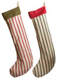 2-Piece Set Soft Giant 32" Striped Green Red Fireplace Hanging Stockings