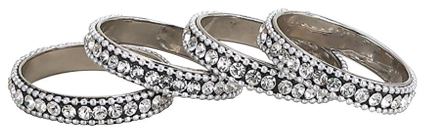 Elegance Chatons Napkin Rings, Set of 4