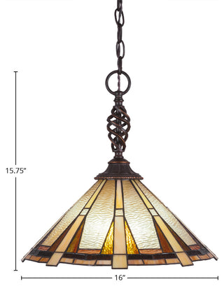 Elegante 1-Light Pendant, Dark Granite/Zion Art