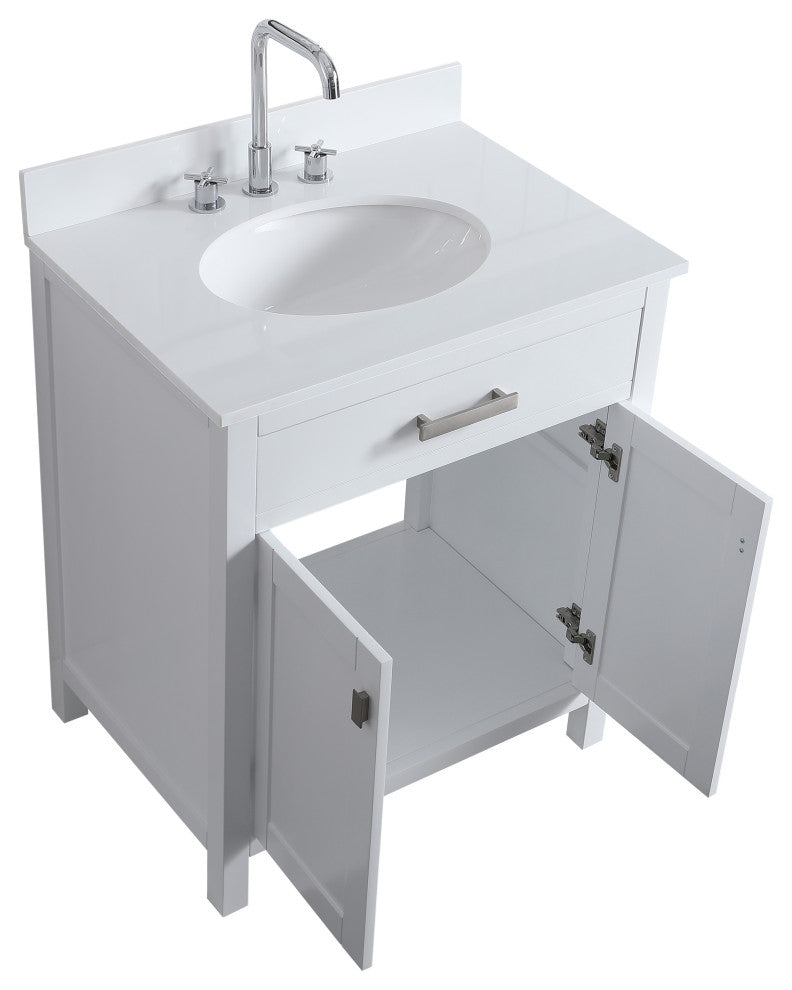 London 29-in White Bathroom Vanity Base Cabinet Without Top