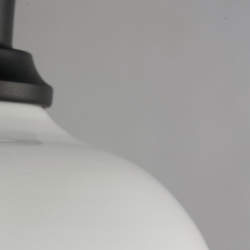 Maxim 35110 Granville 12"W Semi-Flush Ceiling Fixture - Gloss Black / Black