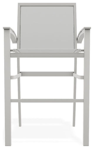 Bazza Sling Bar Height Stackable Outdoor Stool, White/Snow