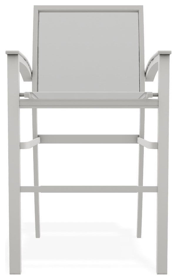 Bazza Sling Bar Height Stackable Outdoor Stool, White/Snow