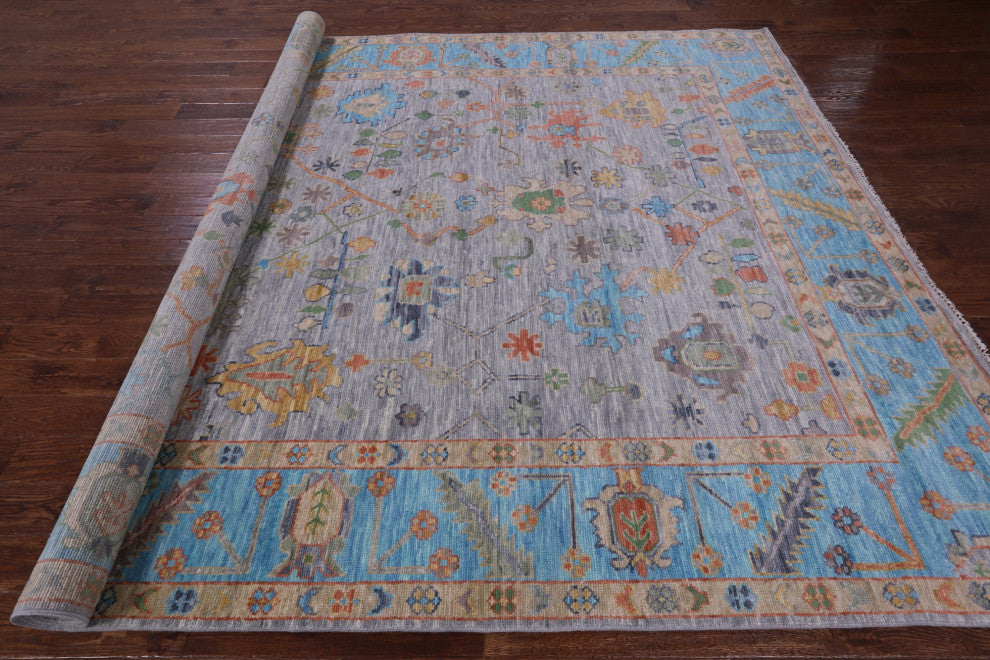 Turkish Oushak Hand Knotted Wool Rug 9' 0" X 11' 10" - Q13309