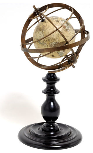Globe In Brass Rings