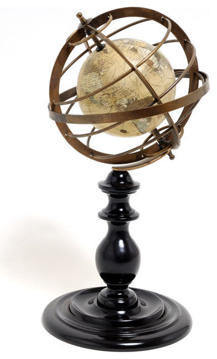 Globe In Brass Rings