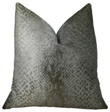 Plutus Hidden World Silver Handmade Throw Pillow, (22" x 22")