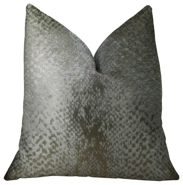 Plutus Hidden World Silver Handmade Throw Pillow, (22" x 22")