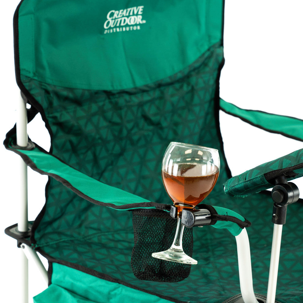 iChair Folding Wine Chair With Adjustable Table, Green Diamond