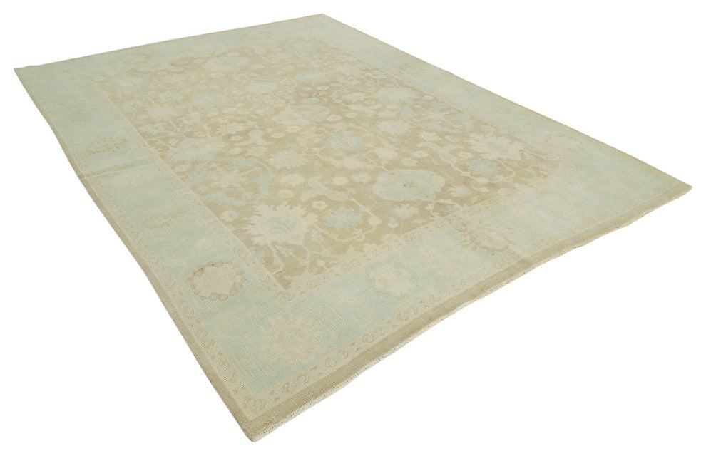 Rug N Carpet - Handmade Oriental 7' 10" x 11' 8" Wool Oushak Area Rug