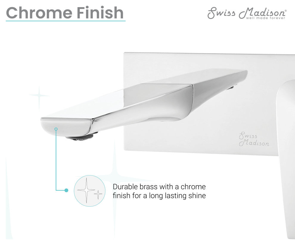 Voltaire Single-Handle, Wall-Mount, Bathroom Faucet, Chrome