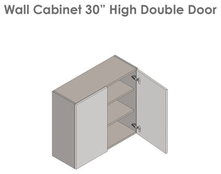 33 x 30 Wall Cabinet-Double Door-with Grey Gloss door