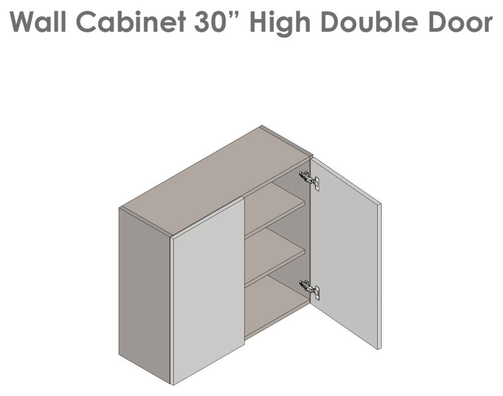 33 x 30 Wall Cabinet-Double Door-with Grey Gloss door