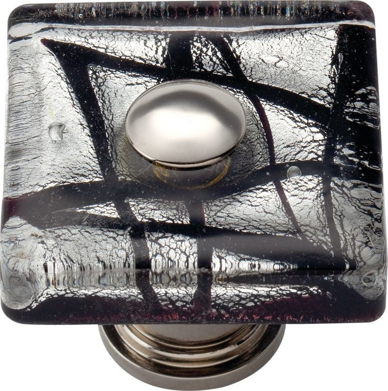 Atlas Homewares Eclipse Square Glass Knob, Polished Chrome