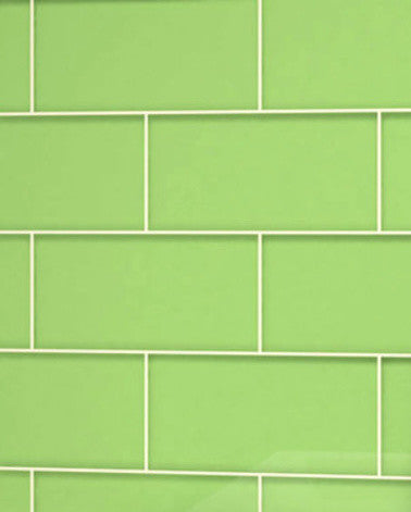 Glass Subway Tile, Green, Sample Swatch
