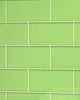 Glass Subway Tile, Green, Sample Swatch