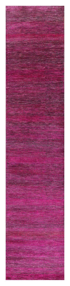 2' 8" X 12' 1" Runner Hand Knotted Super Savannah Gabbeh Wool and Silk Rug Q6089