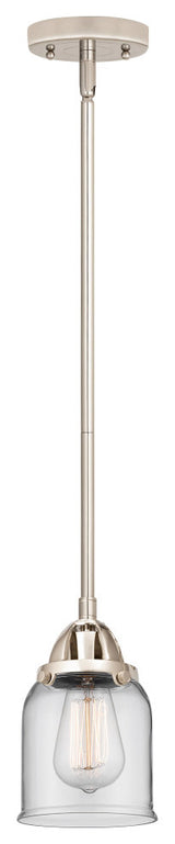 Small Bell Mini Pendant, Polished Nickel, Clear, Clear