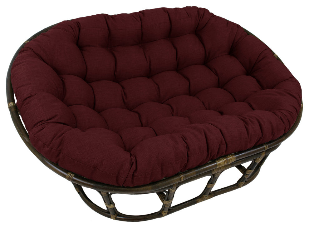 78"X58" Solid Spun Polyester Double Papasan Cushion, Merlot