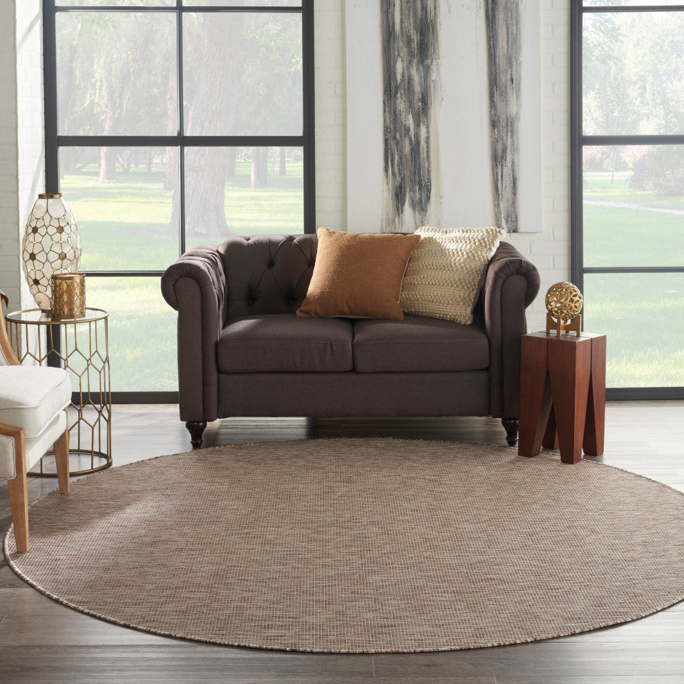 Nourison Positano Contemporary Area Rug, Beige, 8'xround