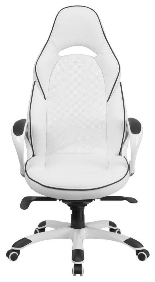 High Back Vinyl Executive Swivel Office Chair With Black Trim