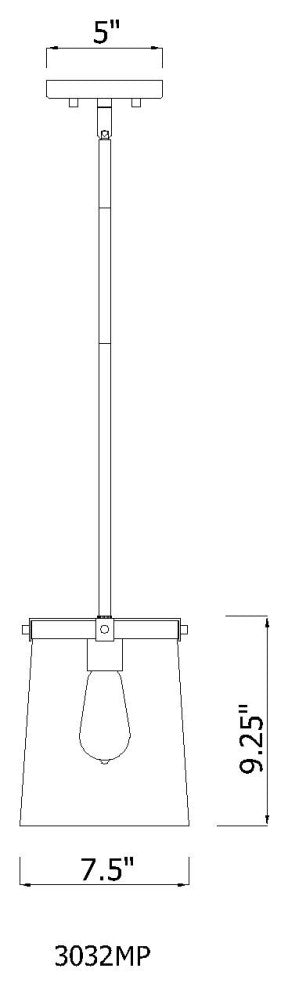 Zlite 3032MP-RB 1-Light Mini Pendant, Clear