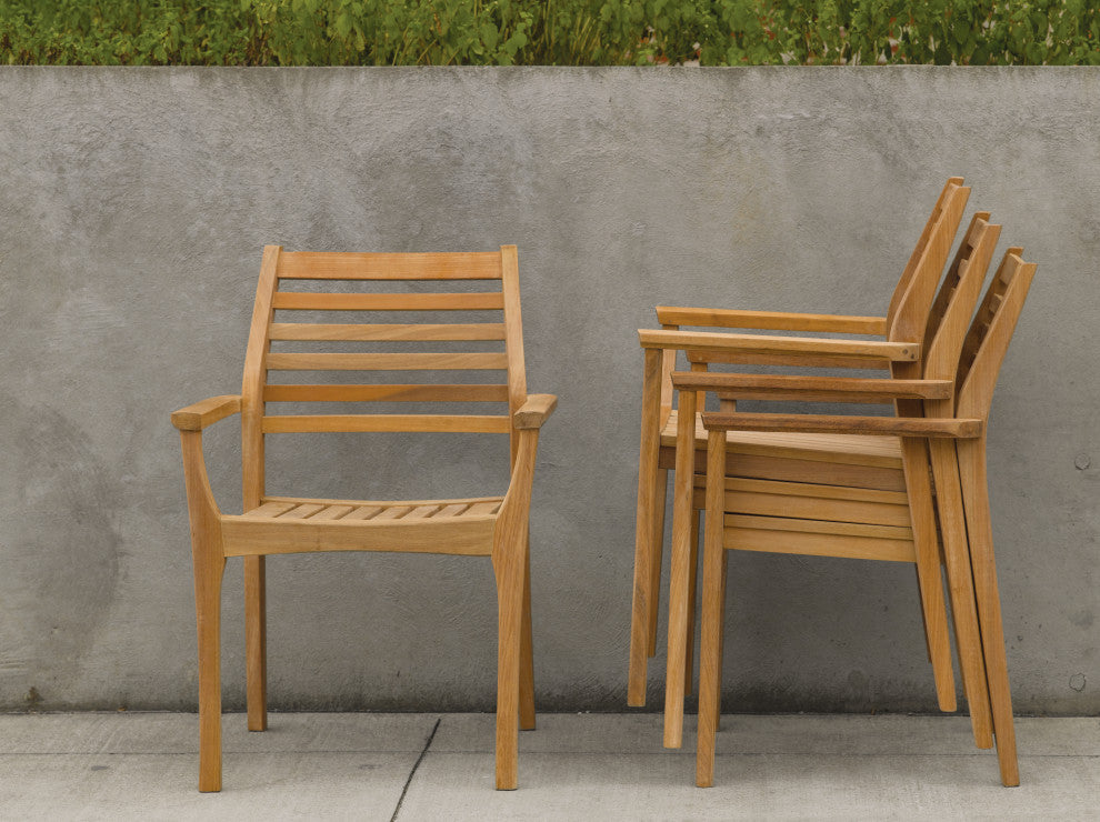 Mera Stacking Armchair, Natural, Set of 4
