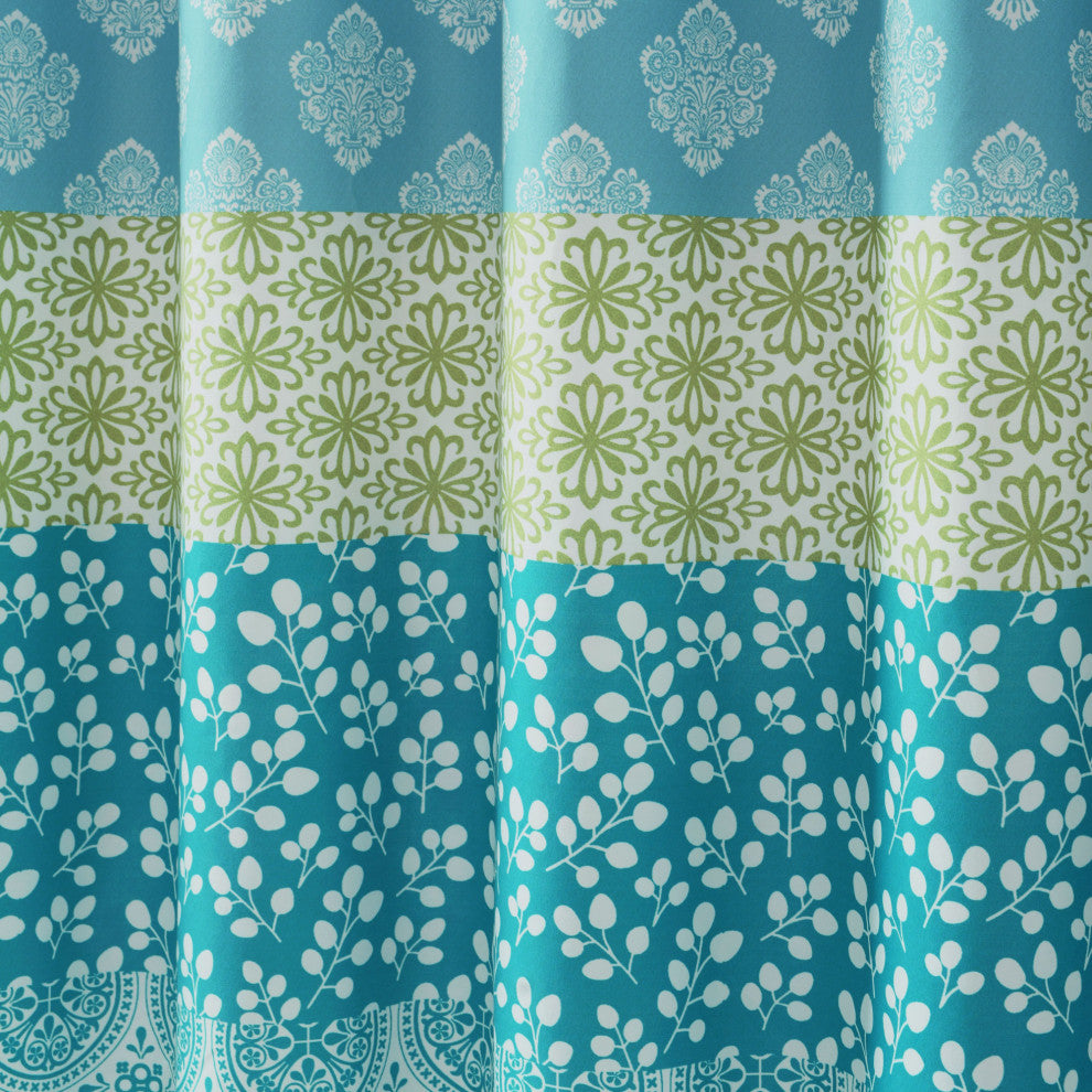 Bohemian Stripe 72x72 Shower Curtain, Blue/Green