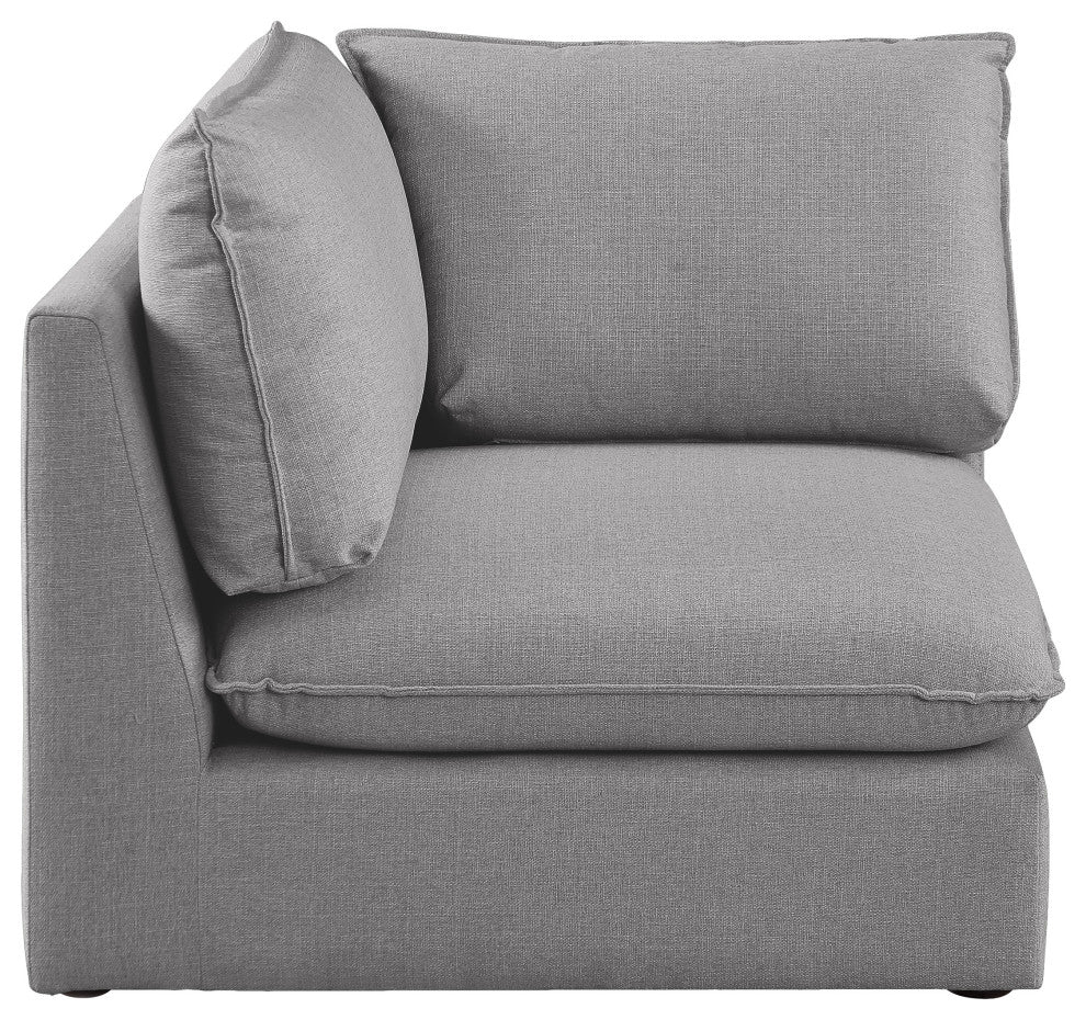 Mackenzie Linen Textured Fabric Upholstered Corner Chair, Grey