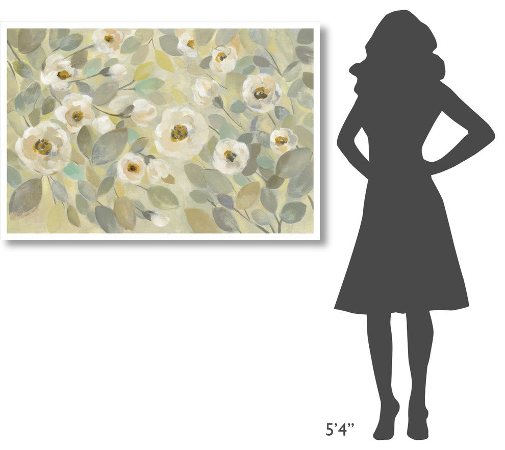 "Blooming Branches Flower" Digital Paper Print by Silvia Vassileva, 50"x34"