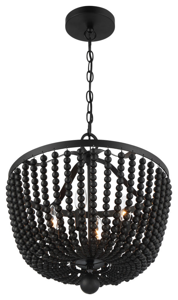 Crystorama Lighting Group 604 Rylee 4 Light 17"W Crystal Pendant - Matte White