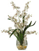 Dancing Lady Orchid Liquid Illusion Silk Flower Arrangement, White