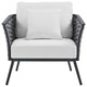 Stance Outdoor Patio Aluminum Armchair Gray White
