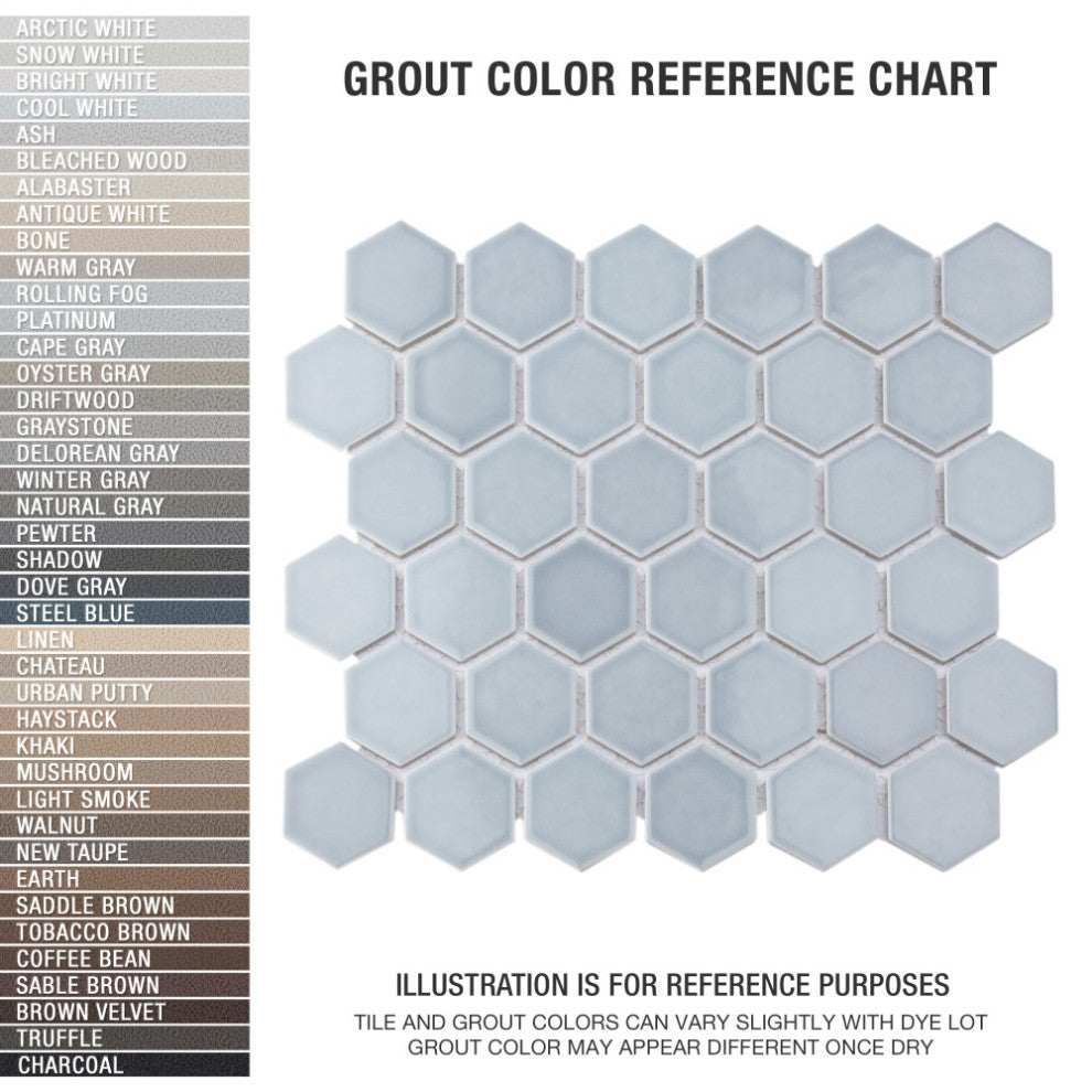 Hudson Due 2" Hex Slate Porcelain Floor and Wall Tile