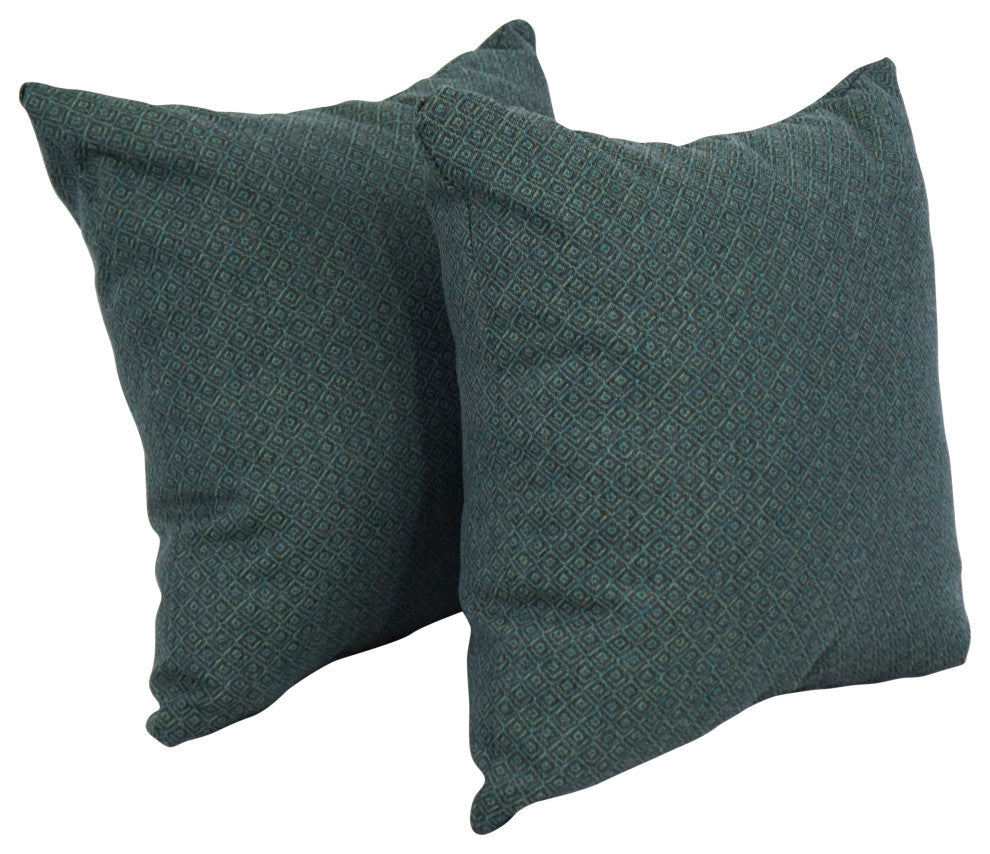 17" Jacquard Throw Pillows With Inserts, Set of 2, Hazeltsb Bluegr