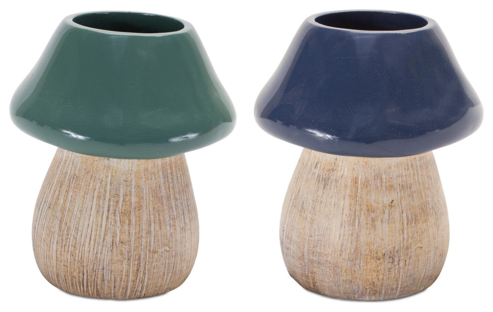 Garden Mushroom Planter, 2-Piece Set