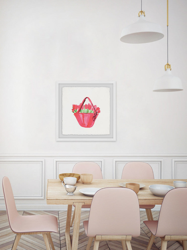"Pink Rose Bag" Framed Painting Print, 24"x24"